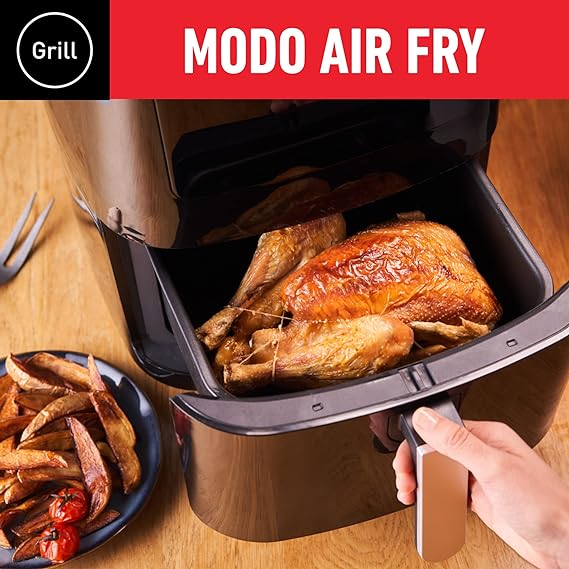 T-fal Freidora de Aire Digital Easy Fry & Grill, ¡La primera Freidora de Aire 2 en 1, con su función única de asar a la parrilla! Cuenta con 8 menús automáticos. Capacidad 4.2 L,EY505850.