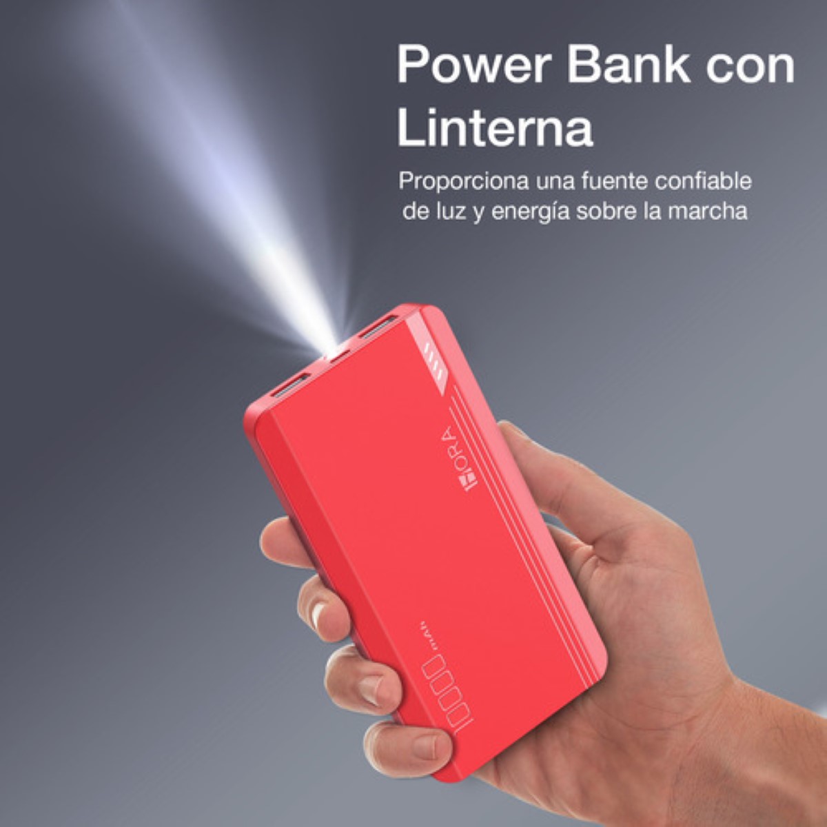 Power Bank Batería Portátil 10000mah 2.1a Carga Bateria Portatil Con 2 Puerto Roja