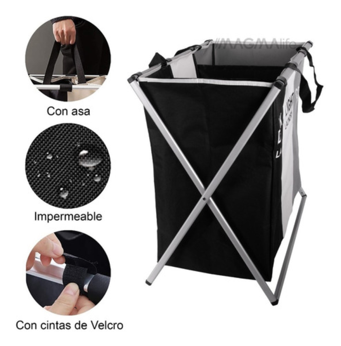 Cesto Ropa Sucia, Grande Con 3 Secciones Lavandería