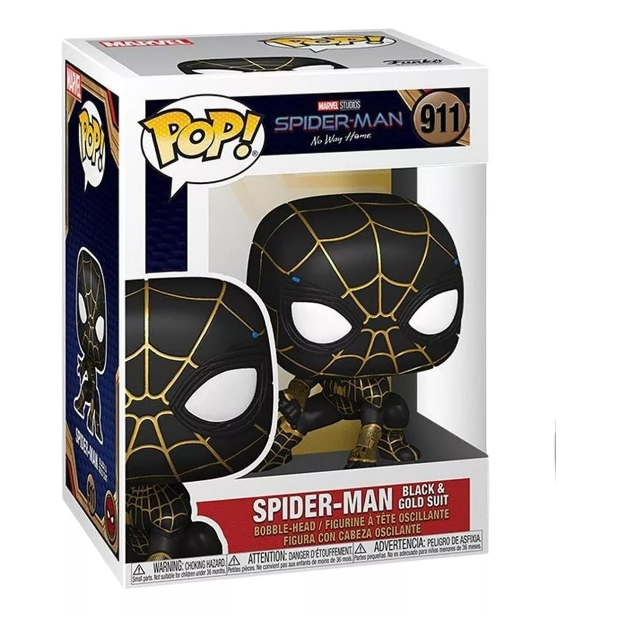 Figura Acción Funko Pop! Spiderman Traje Negro Dorado #911.