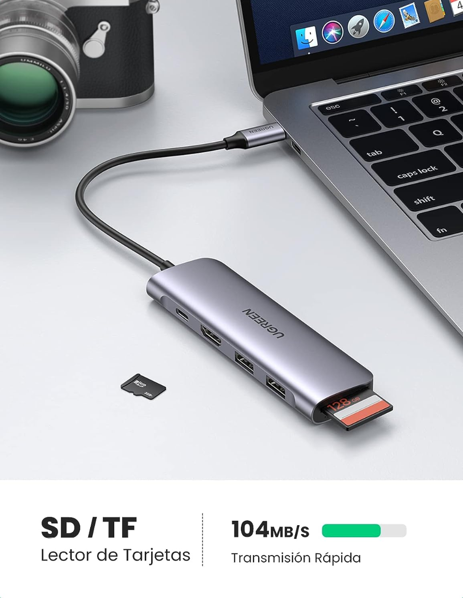 UGREEN Hub USB C 6 en 1 100W.