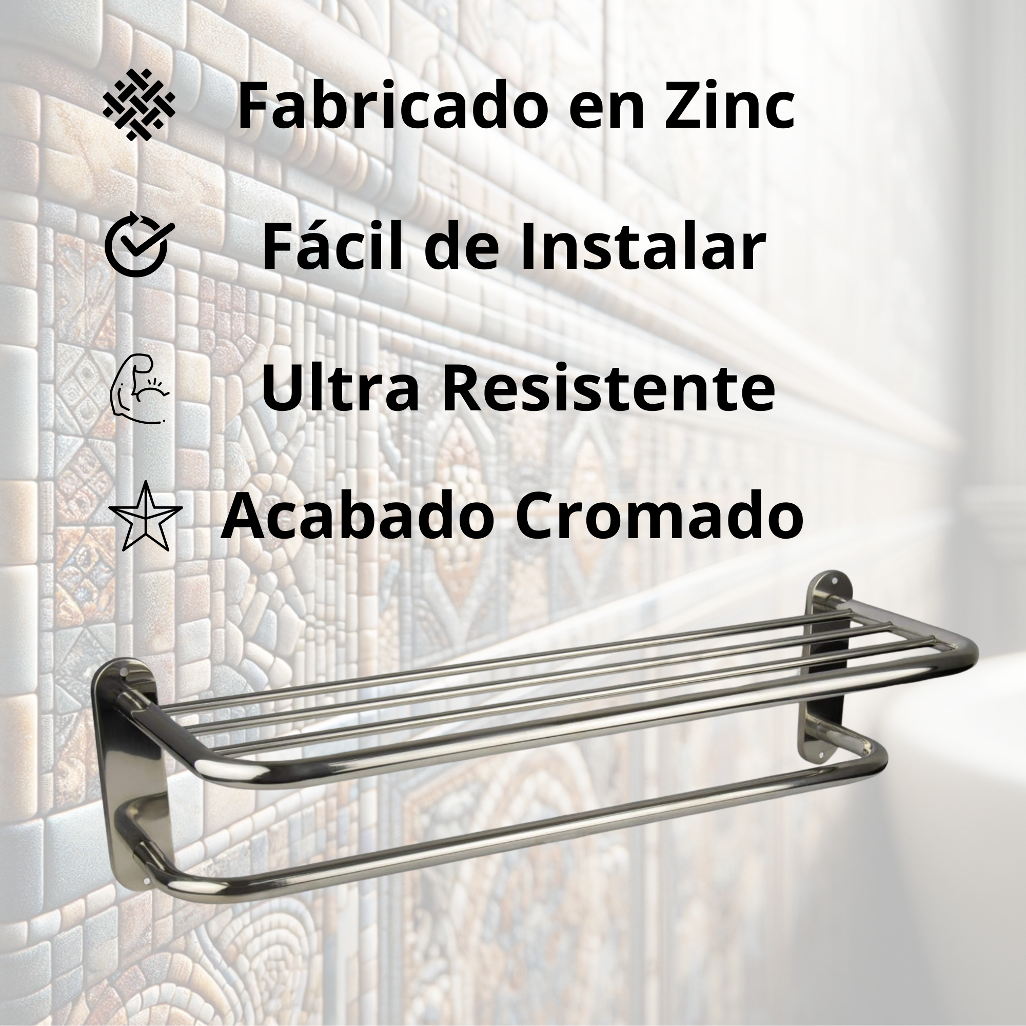 MEER FAUCETS BY CNX Toallero de repisa con Tubo para baño .
