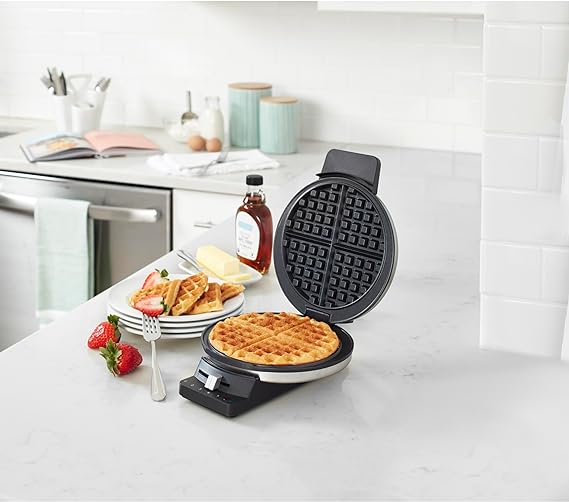 Cuisinart WMR-CA Wafflera Clásica redonda de acero, Compacto, Plata.