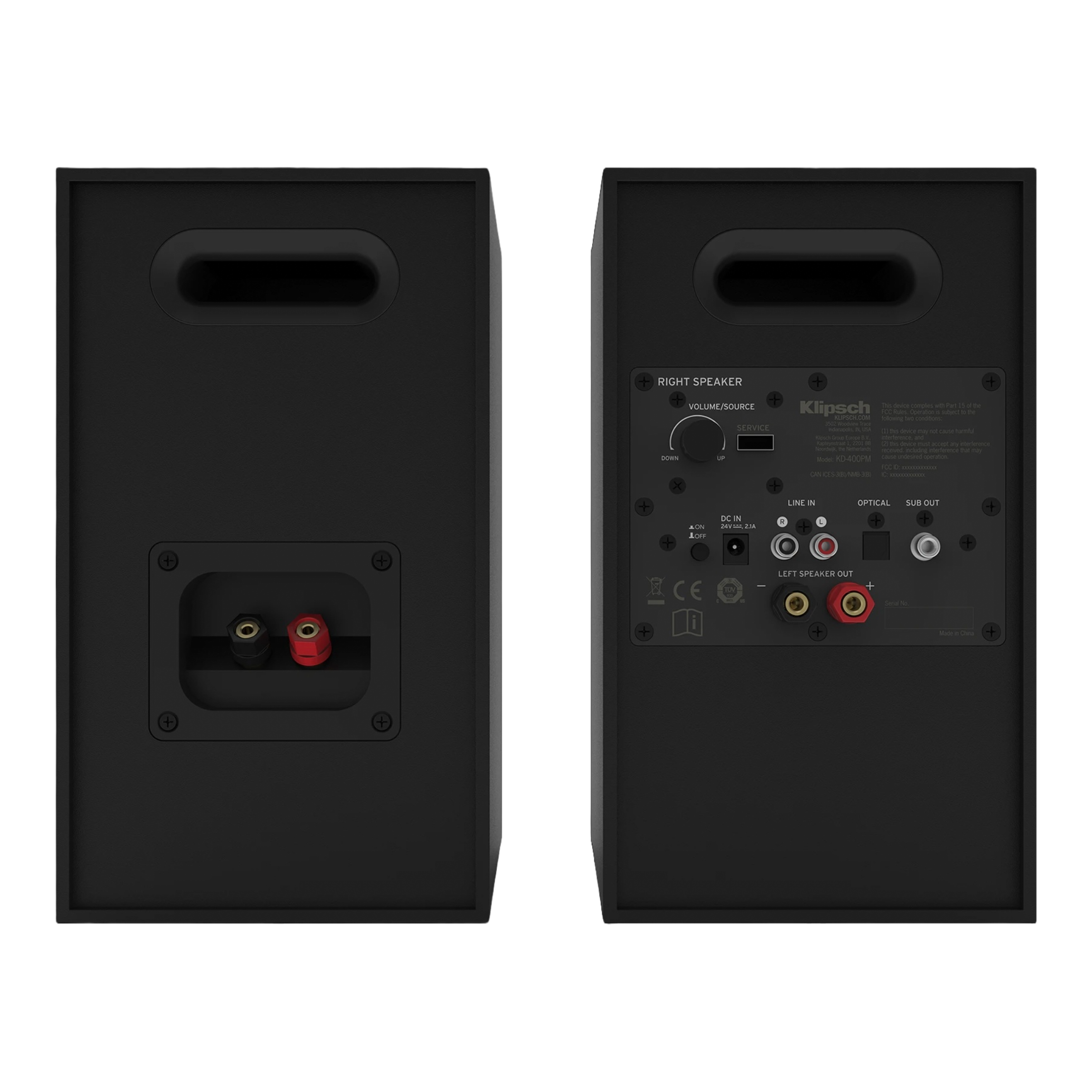 Set De 2 Bocinas Klipsch Kd 400 Bluetooth 48w Rms Salida Rca Negro