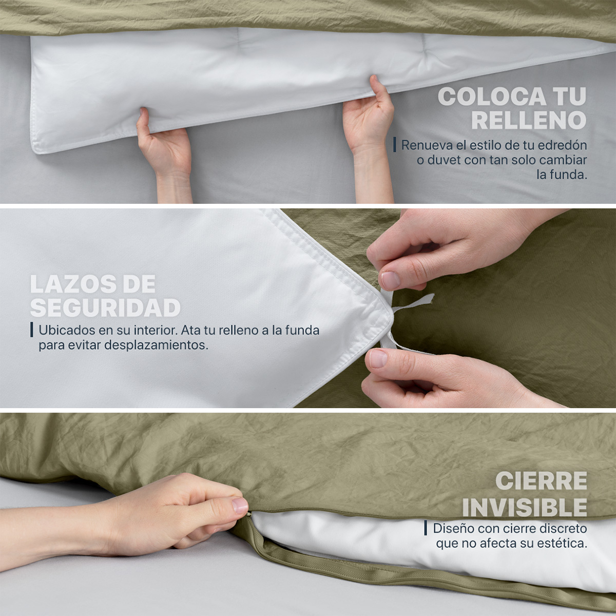 Funda para Duvet Microfibra Acabado Prelavado Sin Relleno más Fundas de Almohada Individual Verde Esquimal.