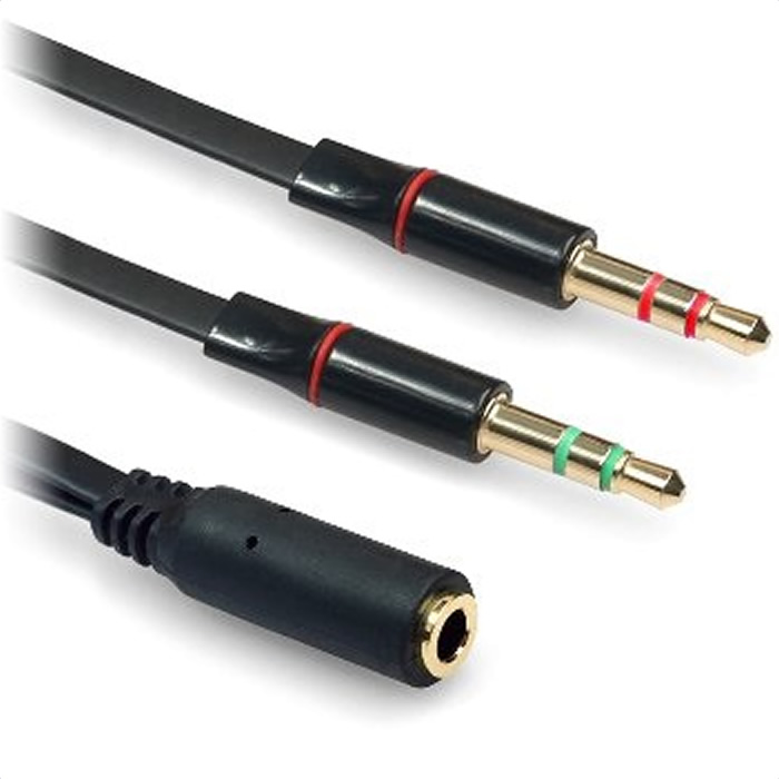 Cable Adaptador De Audio Stereo Y Brobotix 2x 3.5mm Macho a 3.5mm Hembra 651404.
