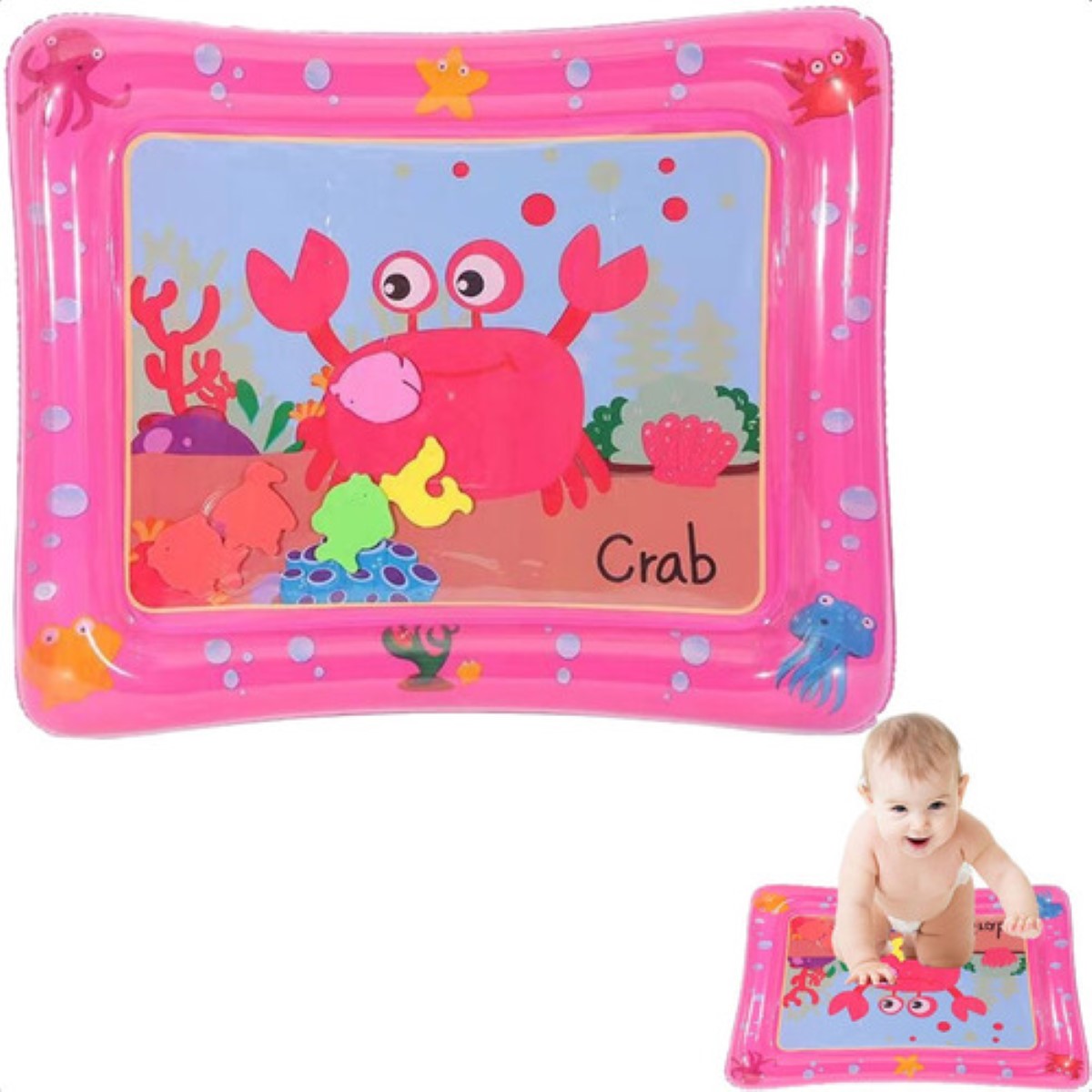 "Cojín Agua Inflable Bebé Estimulació Temprana Alfombra Diseo Rosa ".