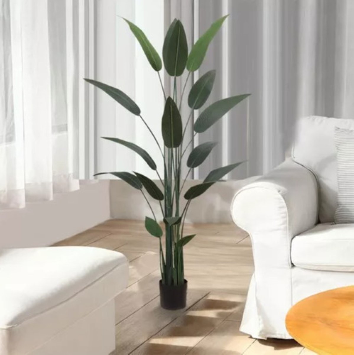 "Planta Artificial Ave De Paraíso Con Maceta Decoracion 110cm "