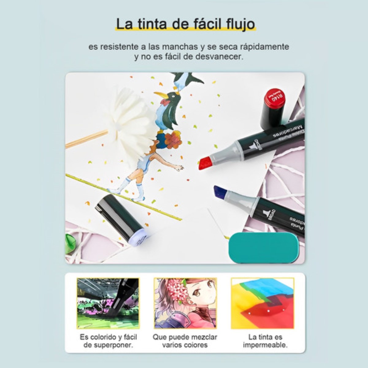"Marcadores Doble Punta Plumones Punta Pincel 36 Colores "