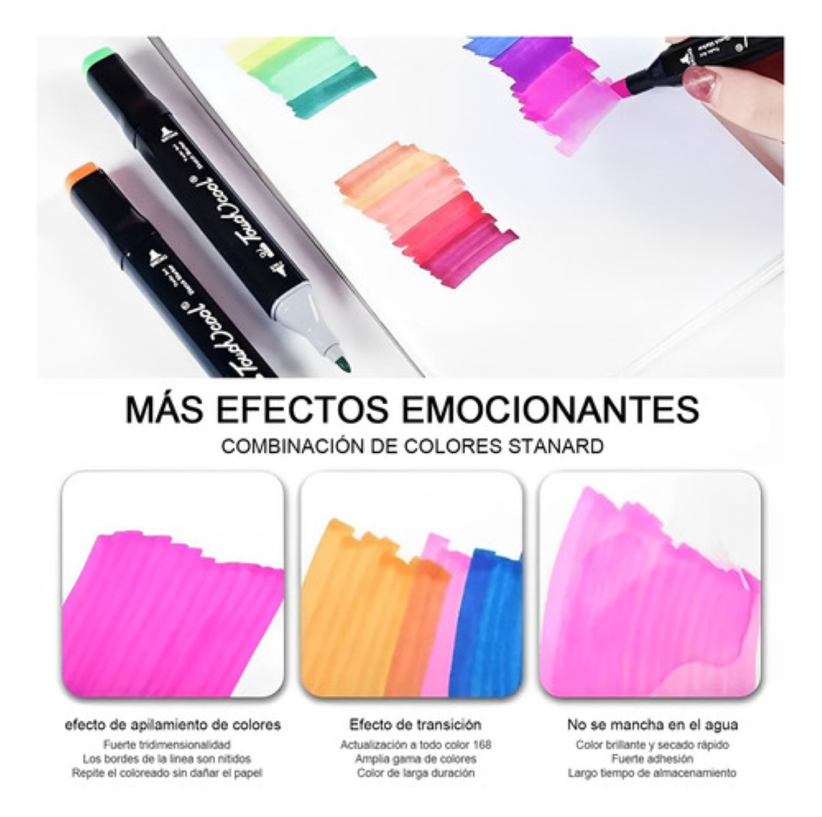 "Marcadores Doble Punta Plumones Punta Pincel 36 Colores "