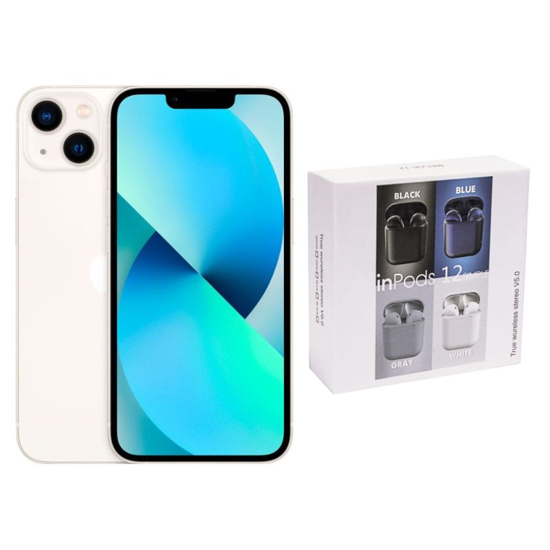 iPhone 13 256GB Blanco Reacondicionado Grado A + Audífonos Genéricos