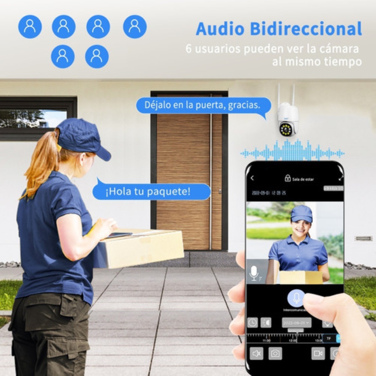 2nlf® Cámara De Seguridad Wifi Hd 3mp Con Alarmaa Ip Blanco