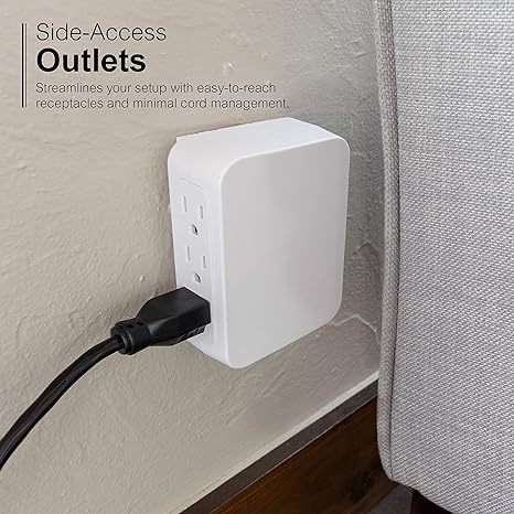 SURGE PROTECTOR TAP, 6 OUTLET 1500 J SIDE ACCESS.