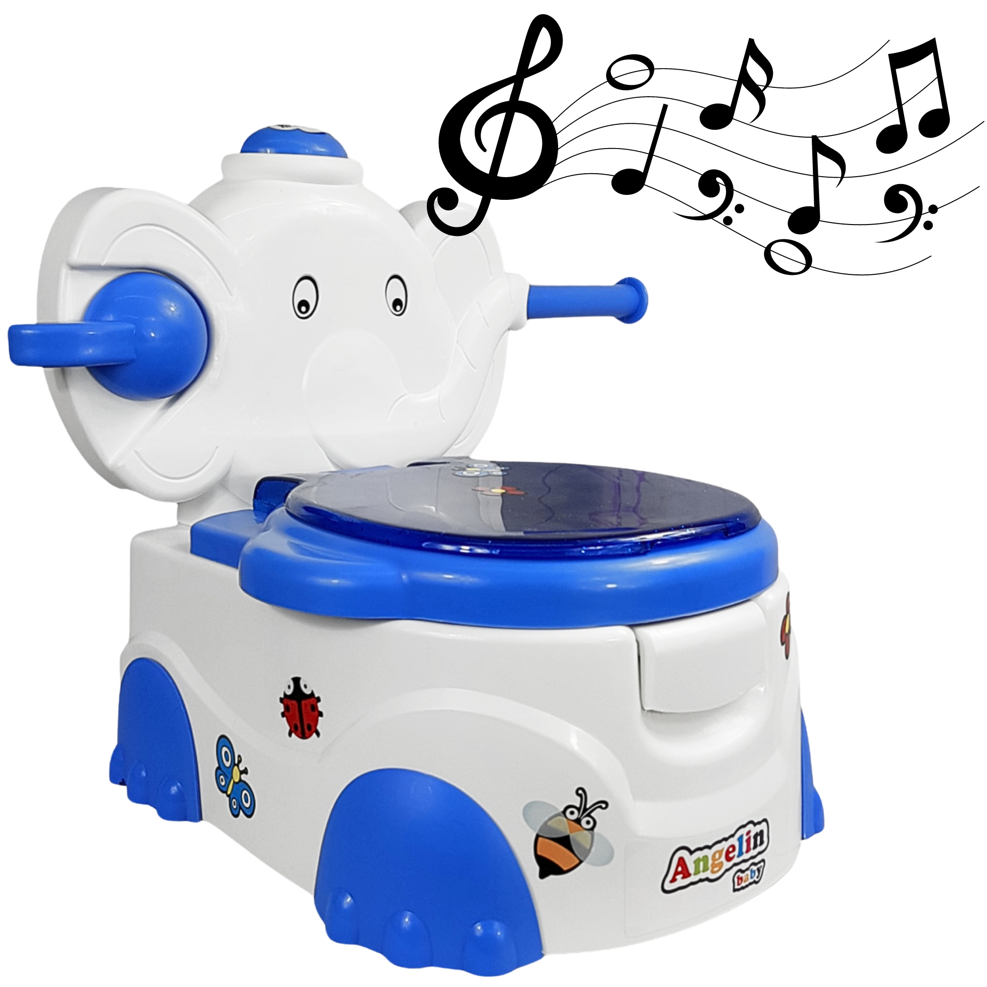 Baño Entrenador Musical para Niño Niña Dispensador de Papel  - Azul.
