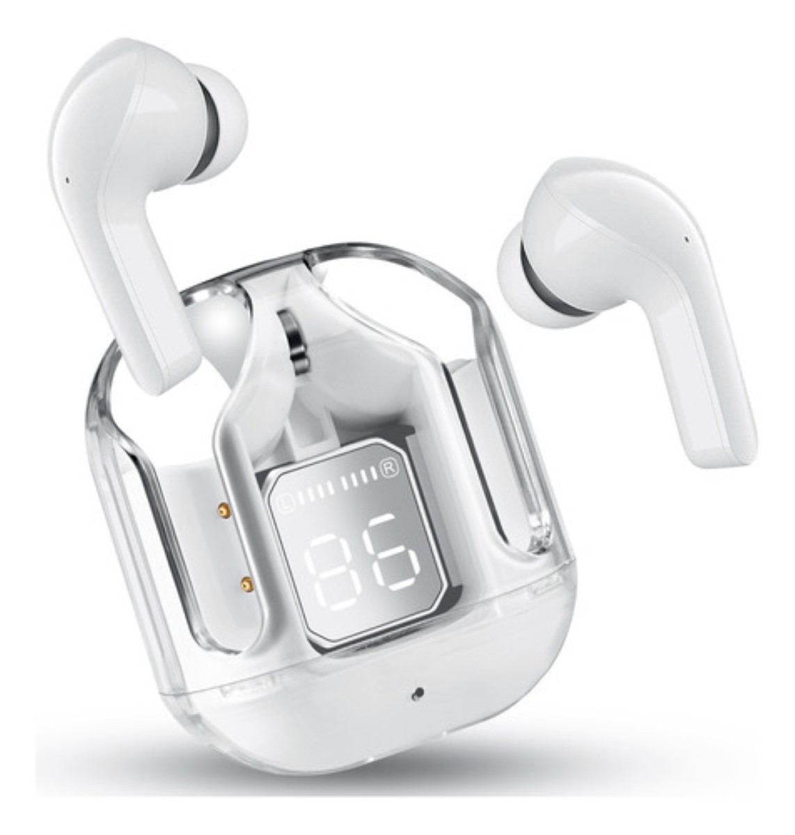 Audífonos Inalámbricos Bluetooth 5.3 de Transparente crysta blanco