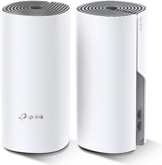 TP-Link Deco Sistema WiFi Mesh (o en malla) para todo el hogar: alcanza hasta 867 Mbps, itinerancia sin interrupciones, cobertura de hasta 2800 pies cuadrados.Funciona con Alexa.Blanco(Deco E4 2 Pack).