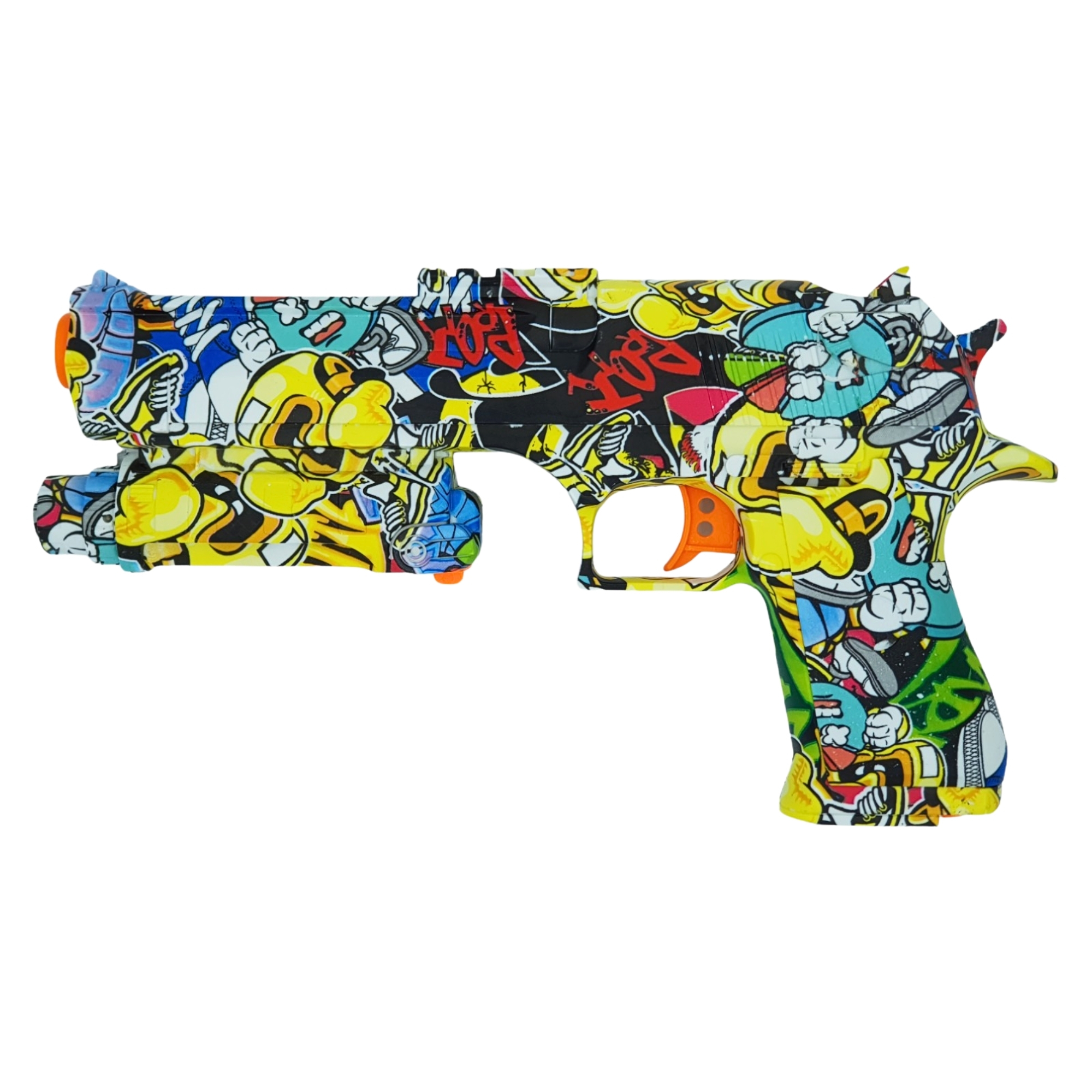 Pistola de Hidrogel con 5000 bolitas de gel con bateria,lentes - Amarillo.