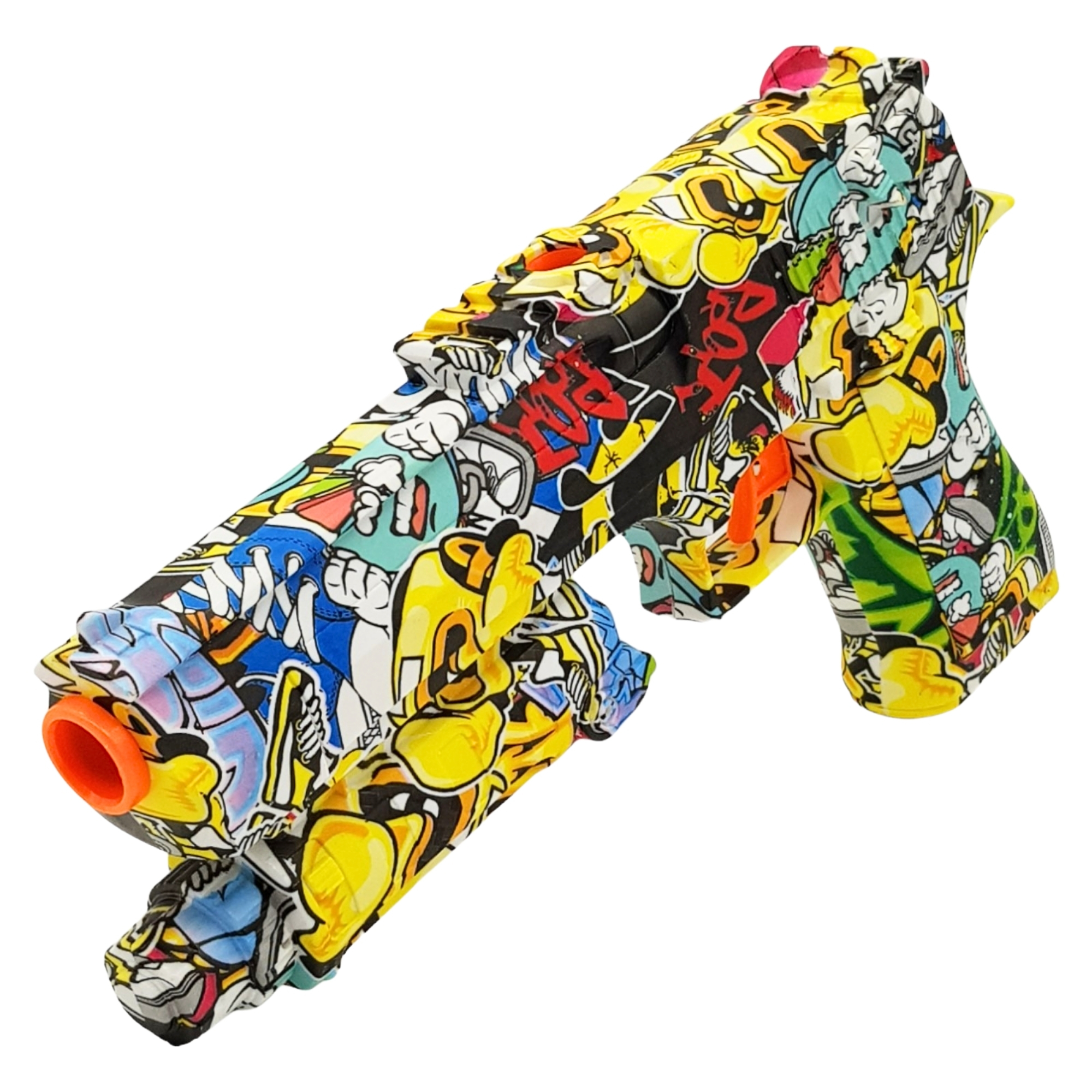 Pistola de Hidrogel con 5000 bolitas de gel con bateria,lentes - Amarillo.