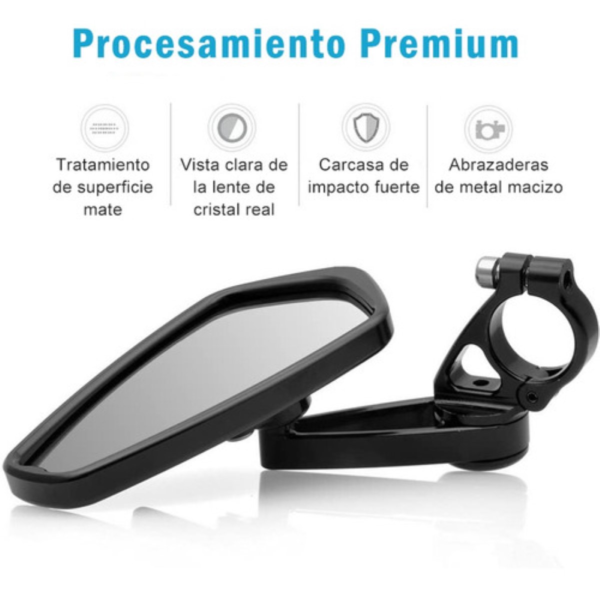 Espejo Retrovisor Para Motocicleta 22 Mm Aluminio/vidrio