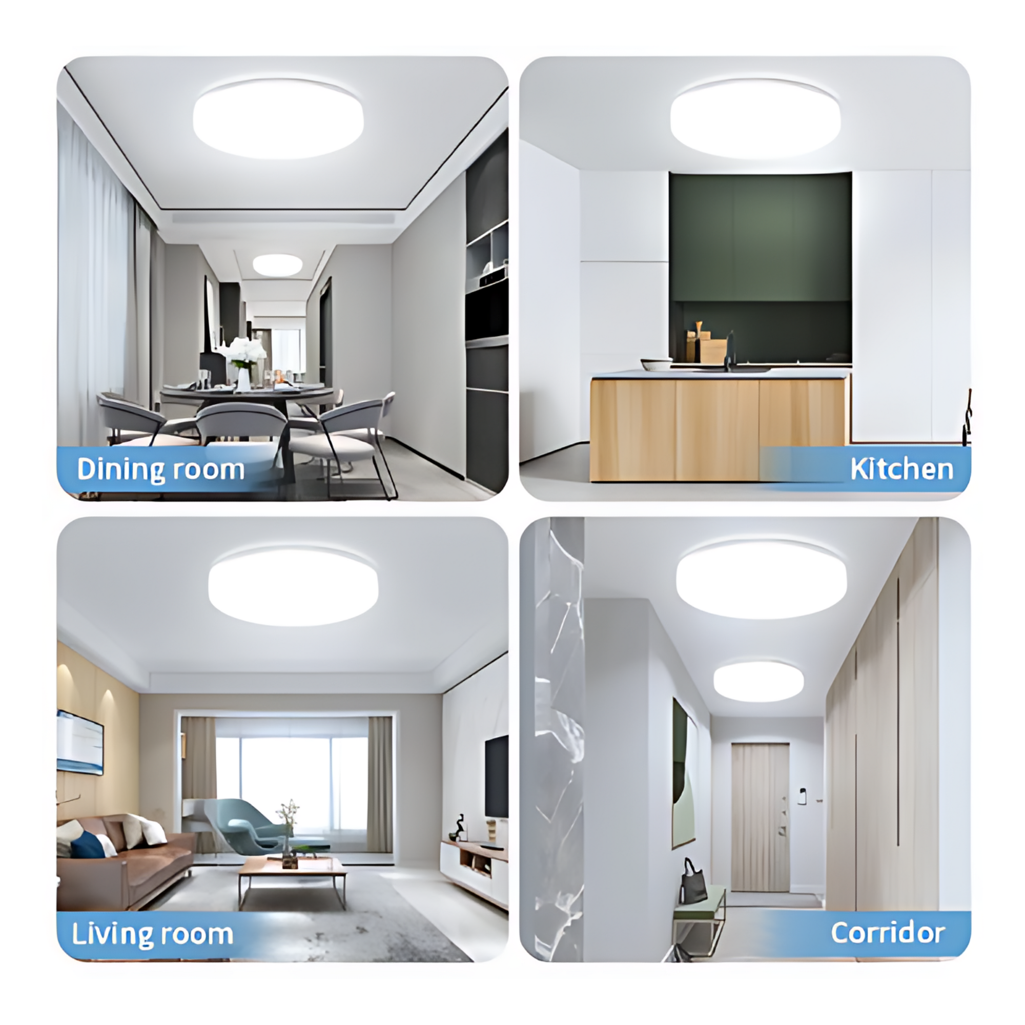 Lampara de techo para Sobreponer Led 24w Super Potente Tipo Aspirina 17CM Luz blanca 6500K 2 PZAS
