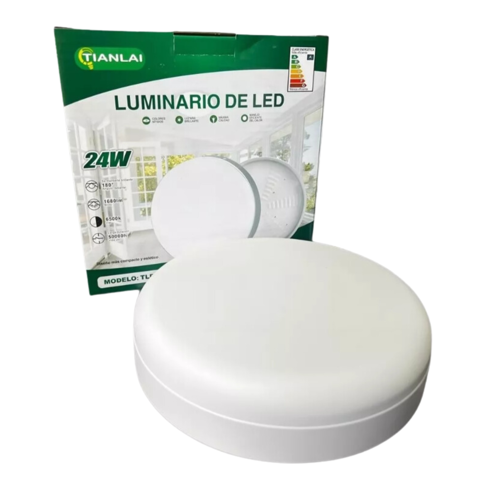 Lampara de techo para Sobreponer Led 24w Super Potente Tipo Aspirina 17CM Luz blanca 6500K 2 PZAS