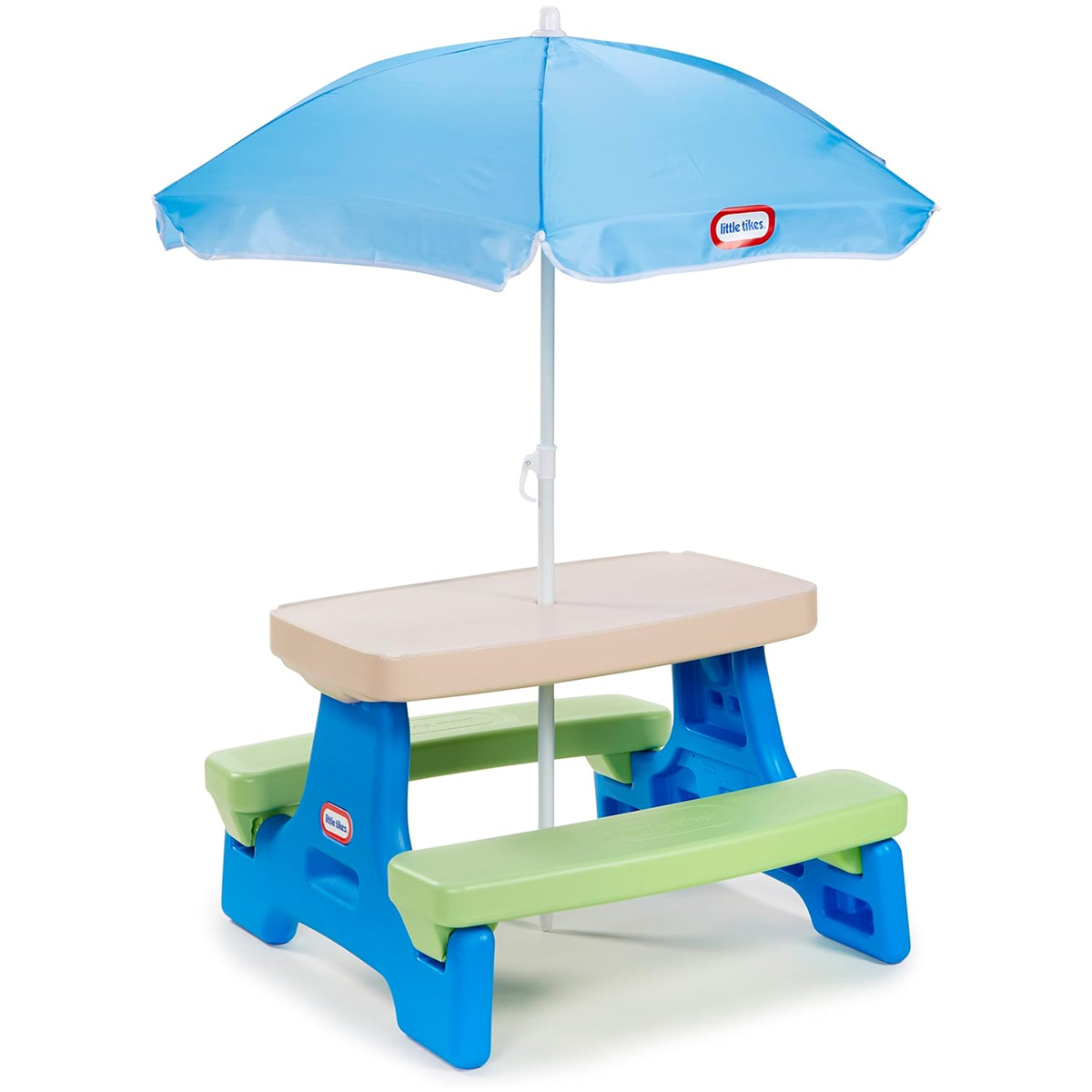 Mesa Picnic Con Sombrilla Easy Store Little Tikes Azul