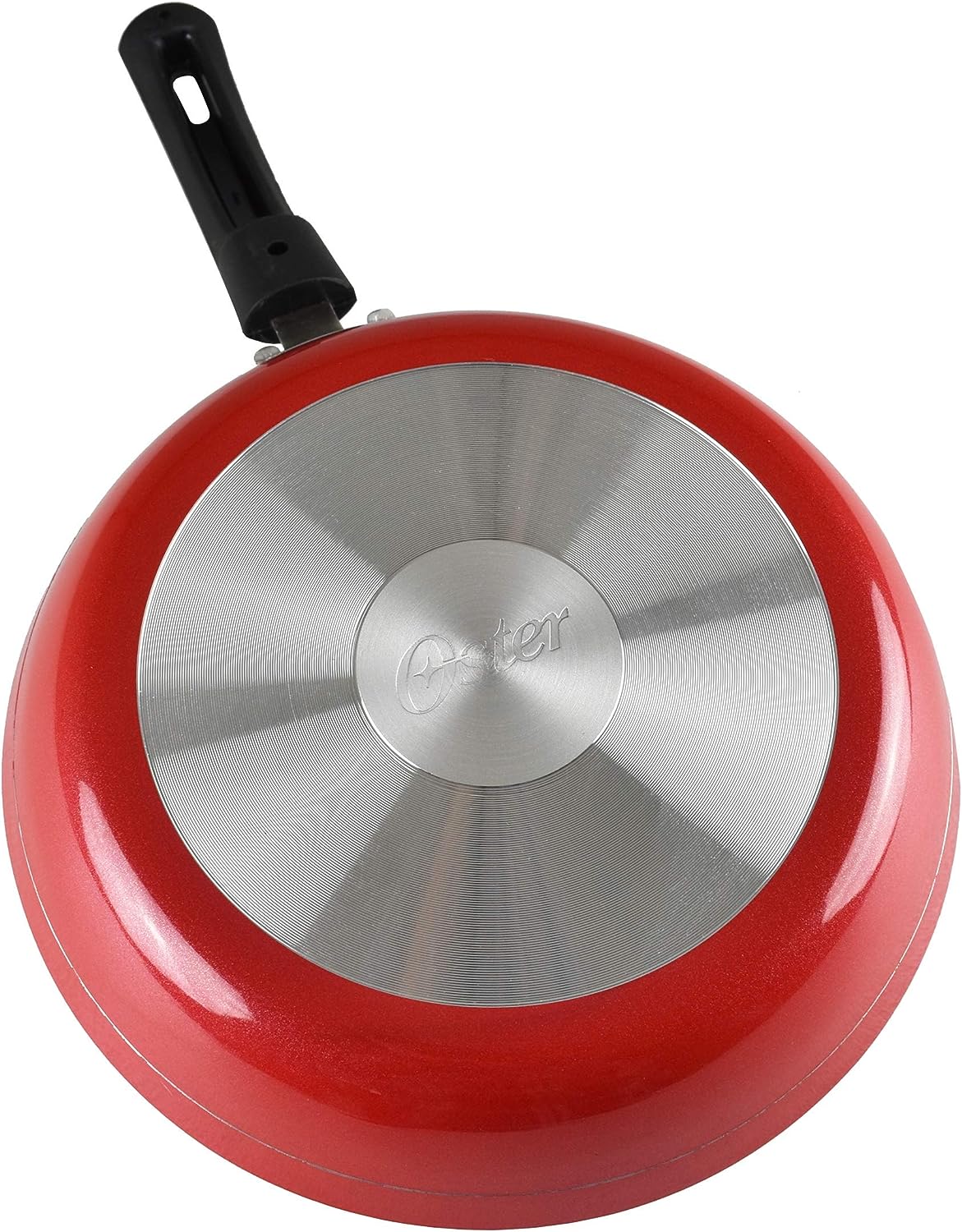 Sartén de aluminio Oster de 26cm mango baquelita y difusor de calor, color negro modelo 85045.01R.