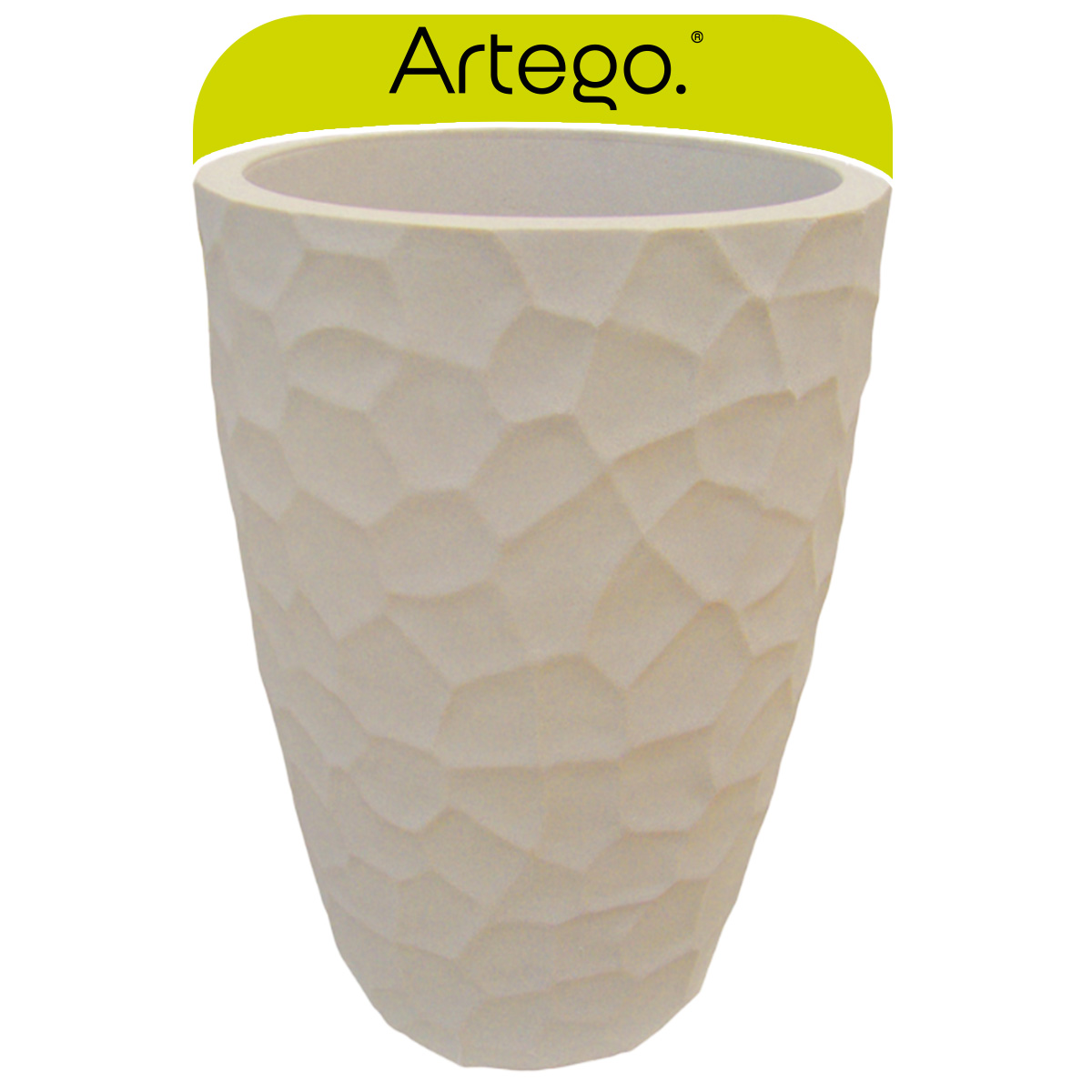 Maceta moderna para exteriores cónica grande 76 cm de alto PRISMA de Polietileno ultra ligera Artego Japi.