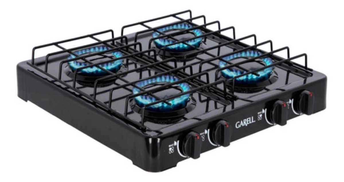 Parrilla/estufa Mesa De Gas De 4 Quemadores Envio Gratis Color Negro
