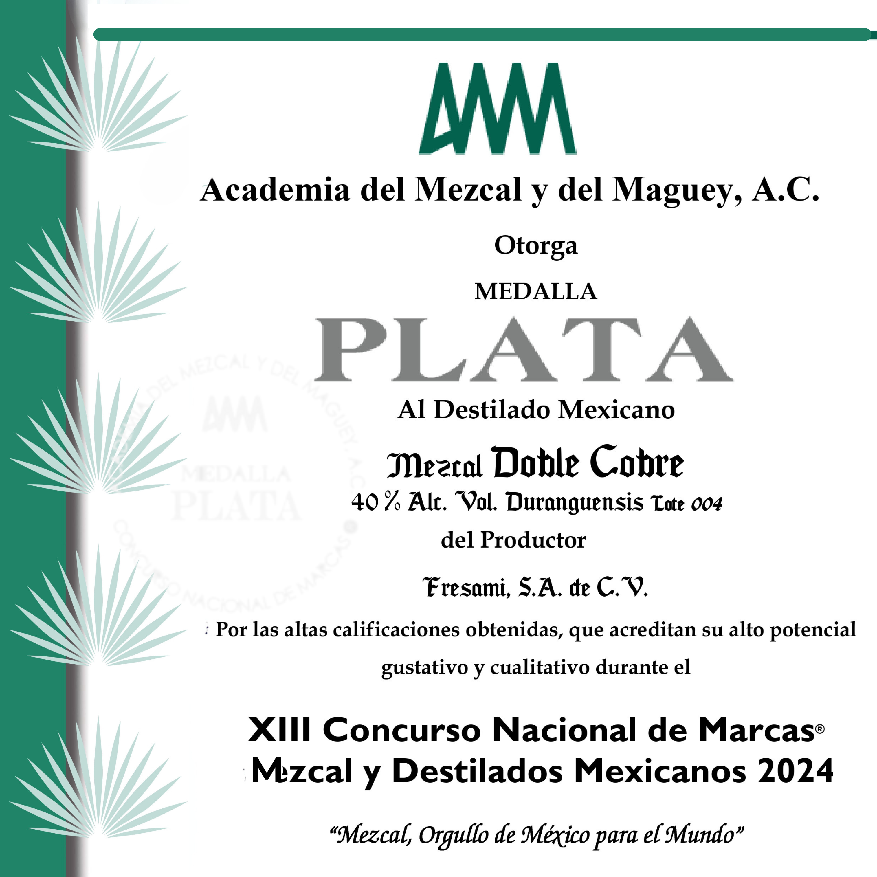 DOBLE COBRE | 3 Botellas de 700 ML | Mezcal Artesanal | Joven 100% Agave Cenizo DURANGENSIS | 40% Alc | 4 Jicaras gratis