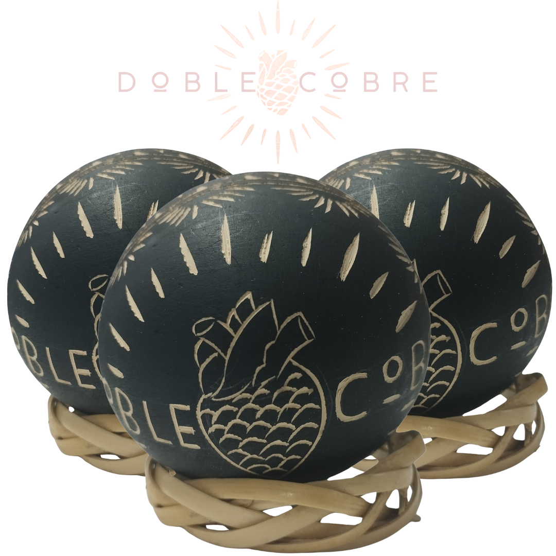 DOBLE COBRE | 3 Botellas de 700 ML | Mezcal Artesanal | Joven 100% Agave Cenizo DURANGENSIS | 40% Alc | 4 Jicaras gratis