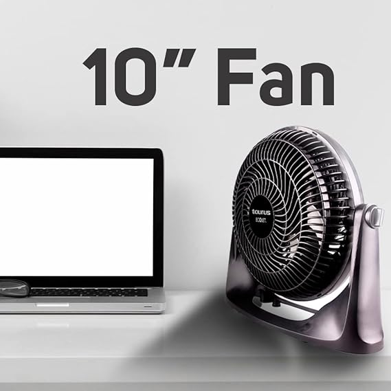 TAURUS OASIS | Ventilador de Escritorio 10 Pul. | 2 en 1: Mesa y Pared| 30% Mas Flujo de Aire y Menos Ruido| Ventilador Portatil| Empotrable en Pared| ECOJET.