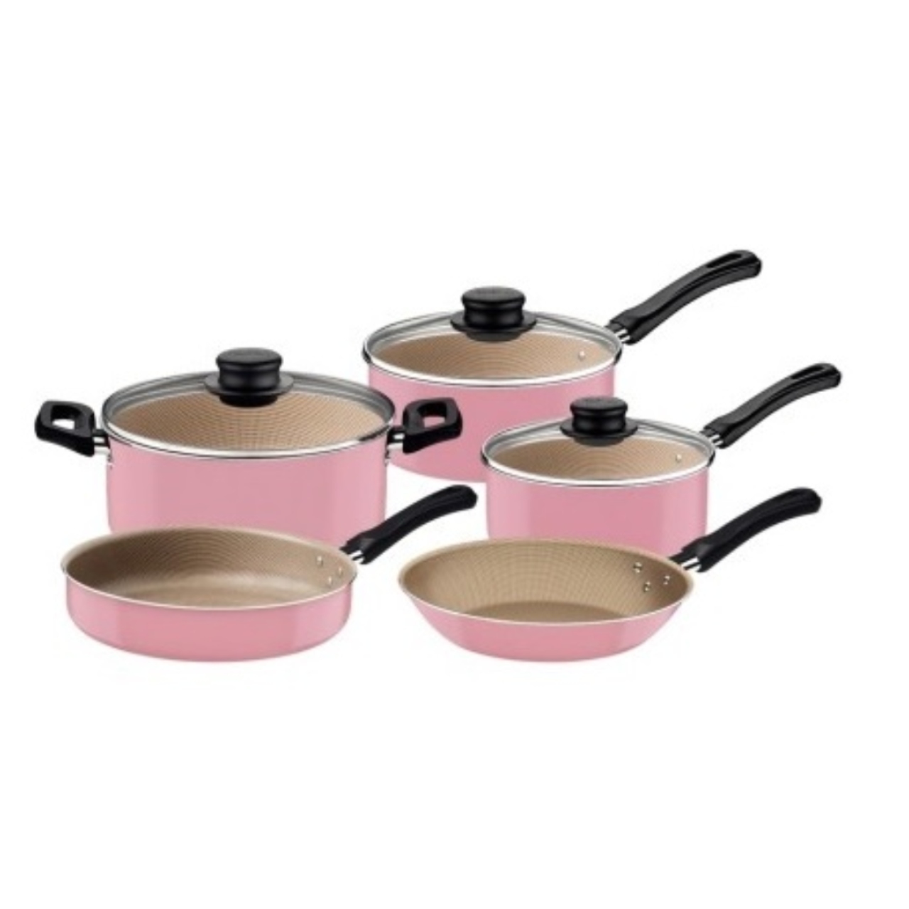 Batería de Cocina Tramontina 32300/348 Caribe 8 Pzas Rosa ENDY2.