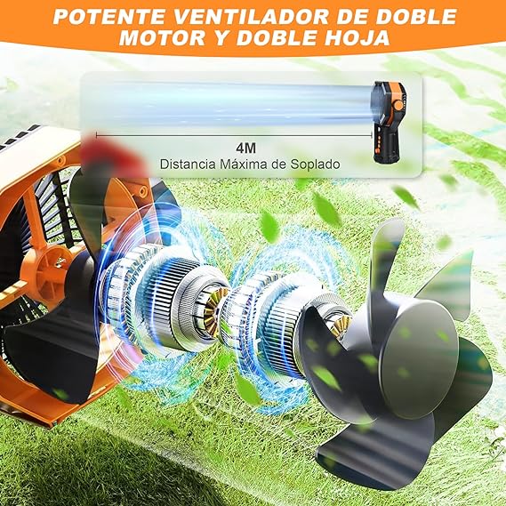 WELIKERA Ventilador Portátil de Camping 30000mAh con Doble Motor, 8 Velocidades, Luz LED y Control Remoto - Ventilador Recargable para Tienda de Campaña, Emergencias y Trabajo.