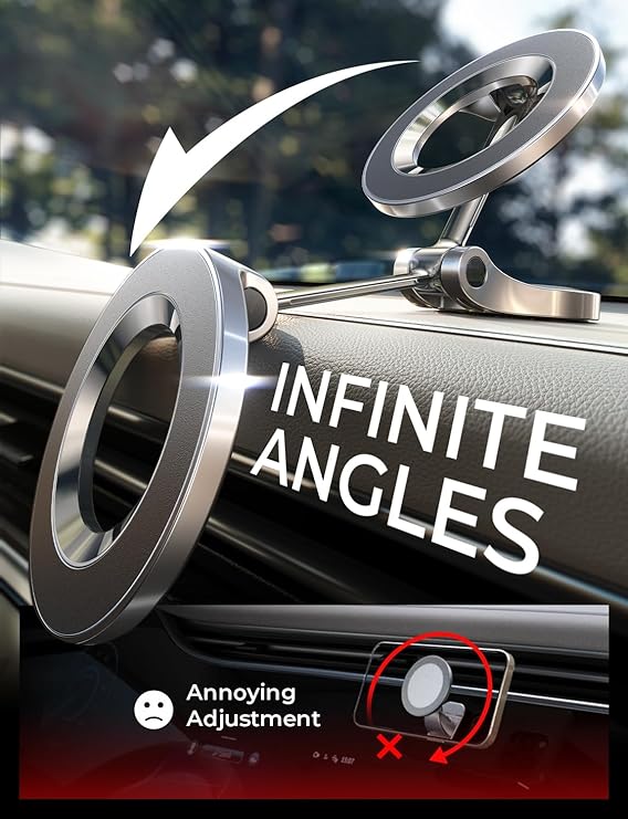 LISEN Soporte Celular Automóvil Magnético, [24 imanes N55] Porta Celular Auto Tablero, Universal Base Celular Auto para iPhone 15 Pro MAX Mini 14 13 12, Galaxy S23 S22 Ultra, Motorola, Xiaomi, Huawei.