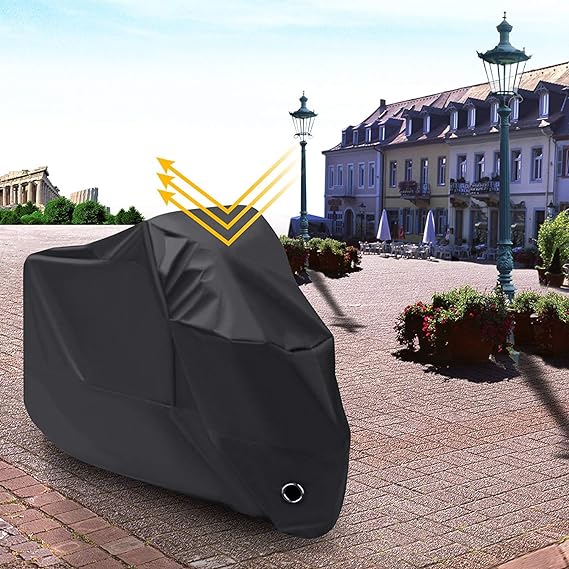 PUBAMALL Cubierta Impermeable para Motocicletas, protección contra el Polvo, escombros, Lluvia y Clima,