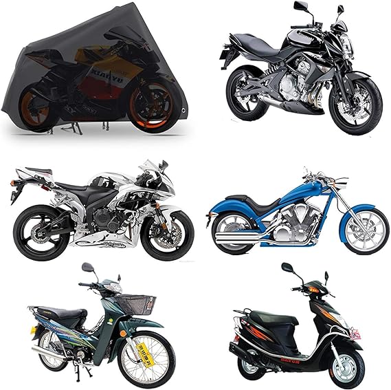 PUBAMALL Cubierta Impermeable para Motocicletas, protección contra el Polvo, escombros, Lluvia y Clima,