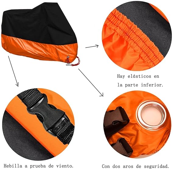 LEFUS Cubierta para Motocicletas, Cubierta Toda la Temporada Impermeable para Motocicletas, 