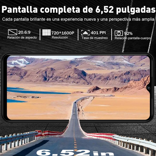 Kxd A07 Teléfono Dual Sim 8gb Ram + 128gb Rom Gran Pantalla 150hz Alta Frecuencia De Actualización 6.52 Pulgadas Con Desbloqueo Por Huella Digital.