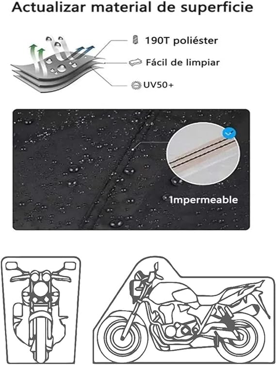 LEFUS Cubierta para Motocicletas, Cubierta Toda la Temporada Impermeable para Motocicletas, 