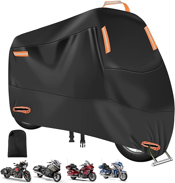 VEKENSEE Funda para Moto Impermeable, 210D Tela Oxford Cubierta de Motocicleta Resistente al Viento