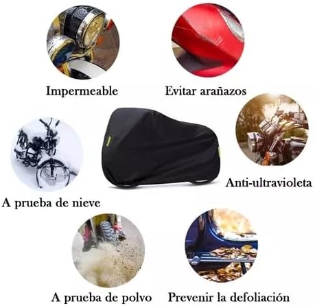 RAINSMORE Funda para Moto Cubierta de Motocicleta de Protección Exterior Impermeable Duradera para