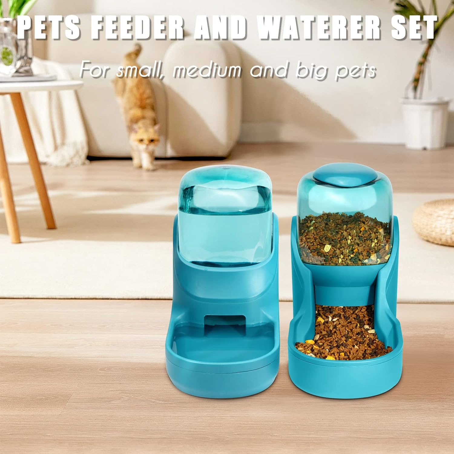 Dispensador De Comida Y Agua Para Mascota Premium De Lujo.