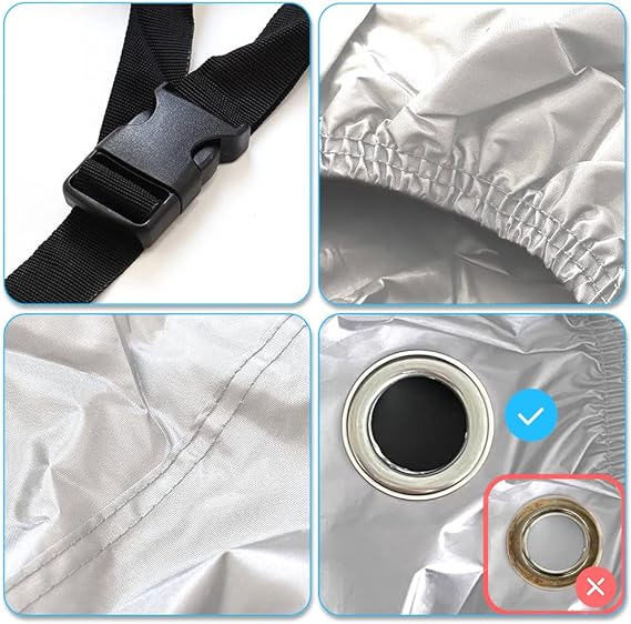 HIFILUZ Cubierta Impermeable para Motocicletas Funda De Protección Solar para Motocicletas A Prueba De Agua Protección contra el Polvo, UV, Escombros, Lluvia y Clima (XXL Plata).