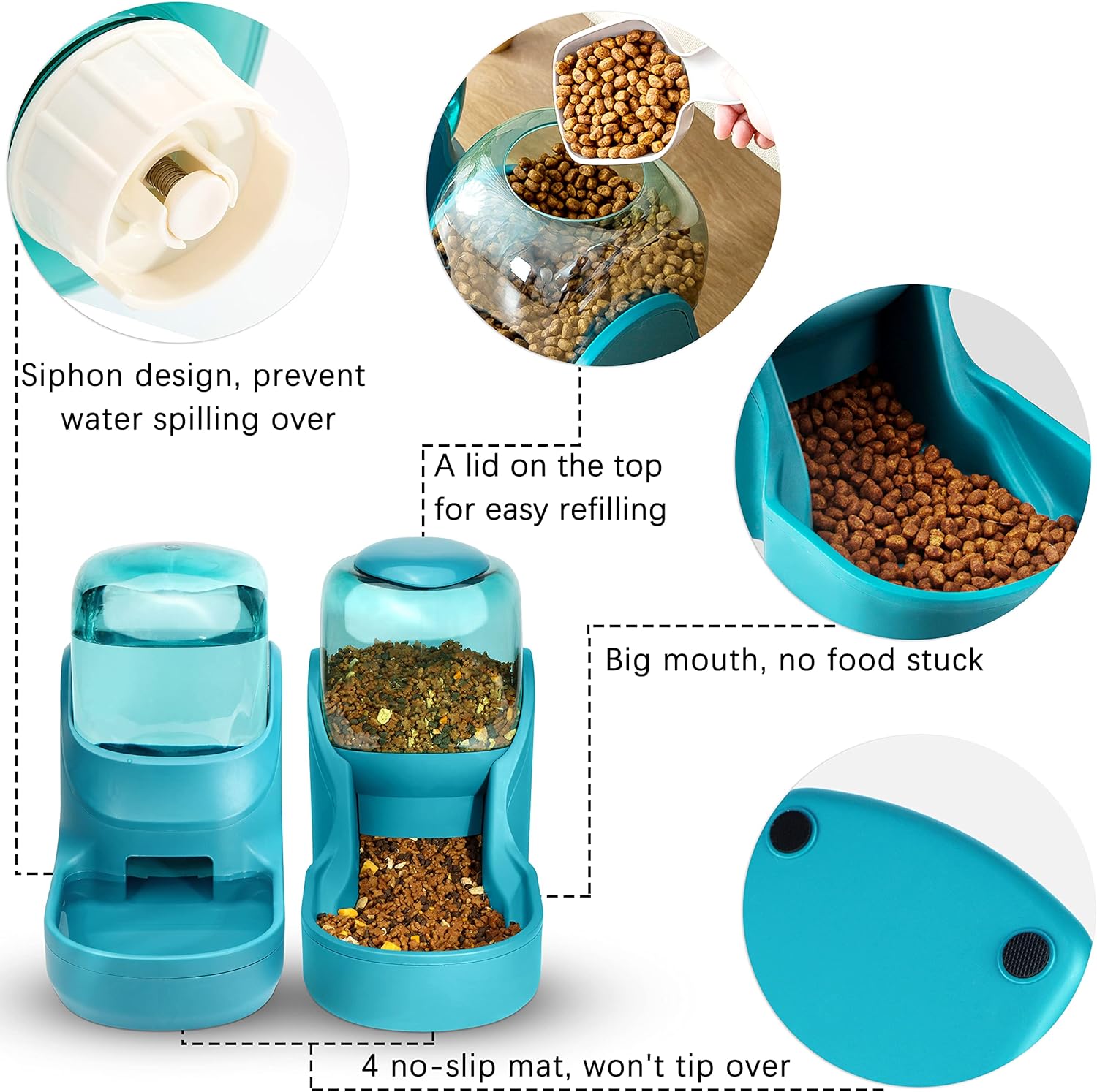 Dispensador De Comida Y Agua Para Mascota Premium De Lujo.