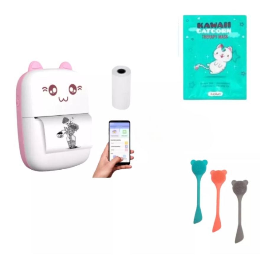 Mini Impresora Térmica Rosa Inalámbrica Con Bluetooth Ios Android.