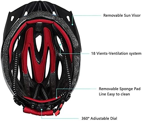AFujia Casco Bicicleta para Hombre y Mujer, Juego de Accesorios para Bicicleta, Casco de Bicicleta con Accesorios