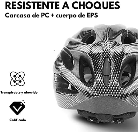 AFujia Casco Bicicleta para Hombre y Mujer, Juego de Accesorios para Bicicleta, Casco de Bicicleta con Accesorios