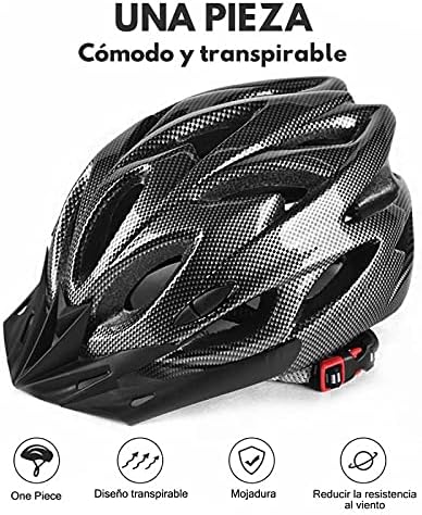 AFujia Casco Bicicleta para Hombre y Mujer, Juego de Accesorios para Bicicleta, Casco de Bicicleta con Accesorios
