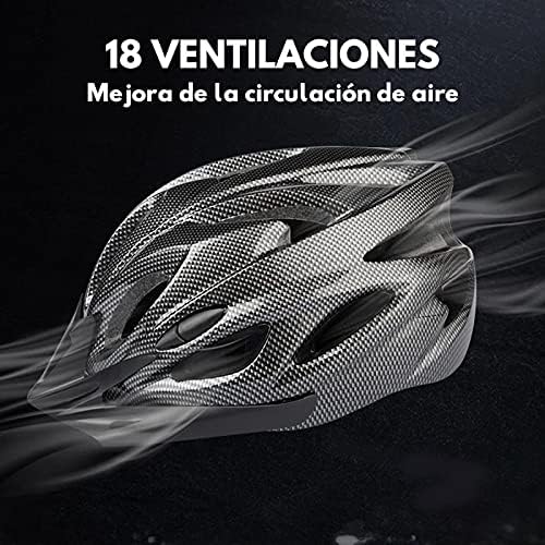 AFujia Casco Bicicleta para Hombre y Mujer, Juego de Accesorios para Bicicleta, Casco de Bicicleta con Accesorios